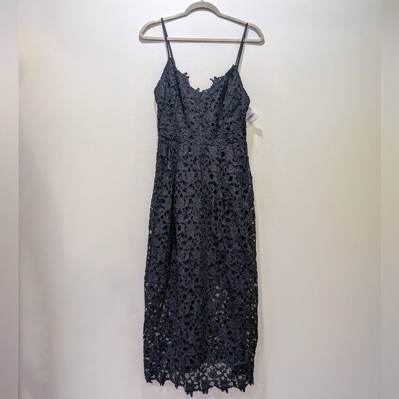 ASTR The Label NWT Navy Lace Midi Dress Sz XL - Picture 2 of 12